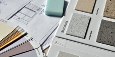 color wheel and stone tile samples